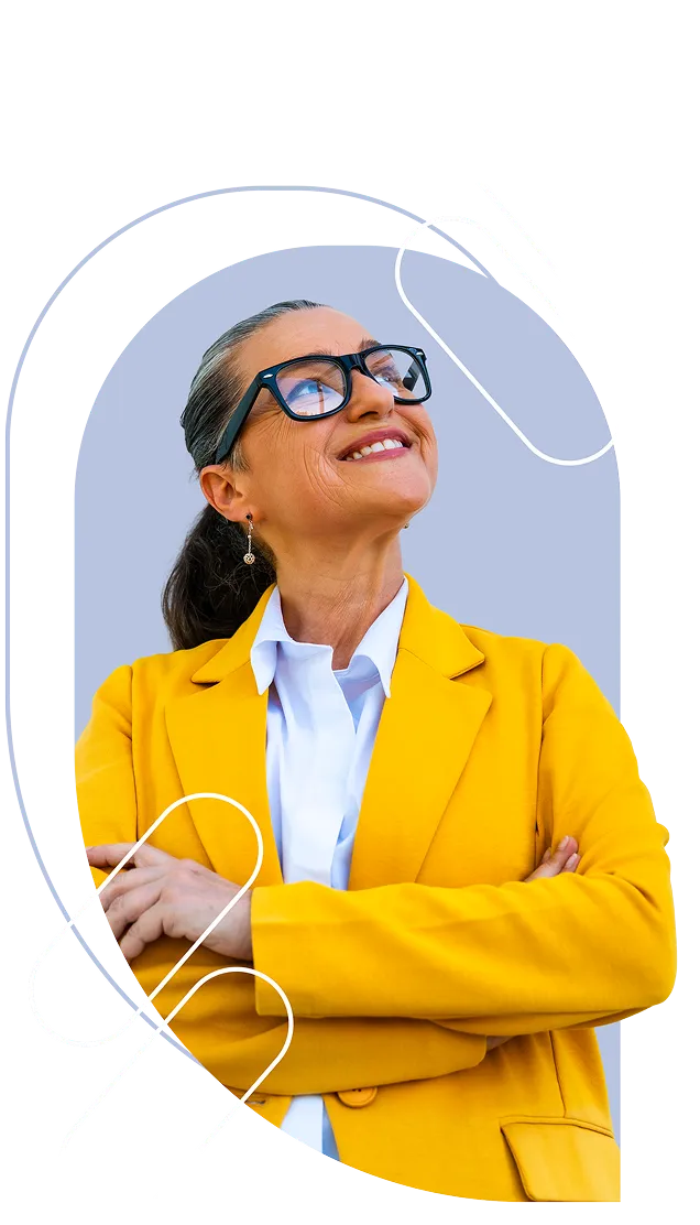 woman wearing yellow blazer