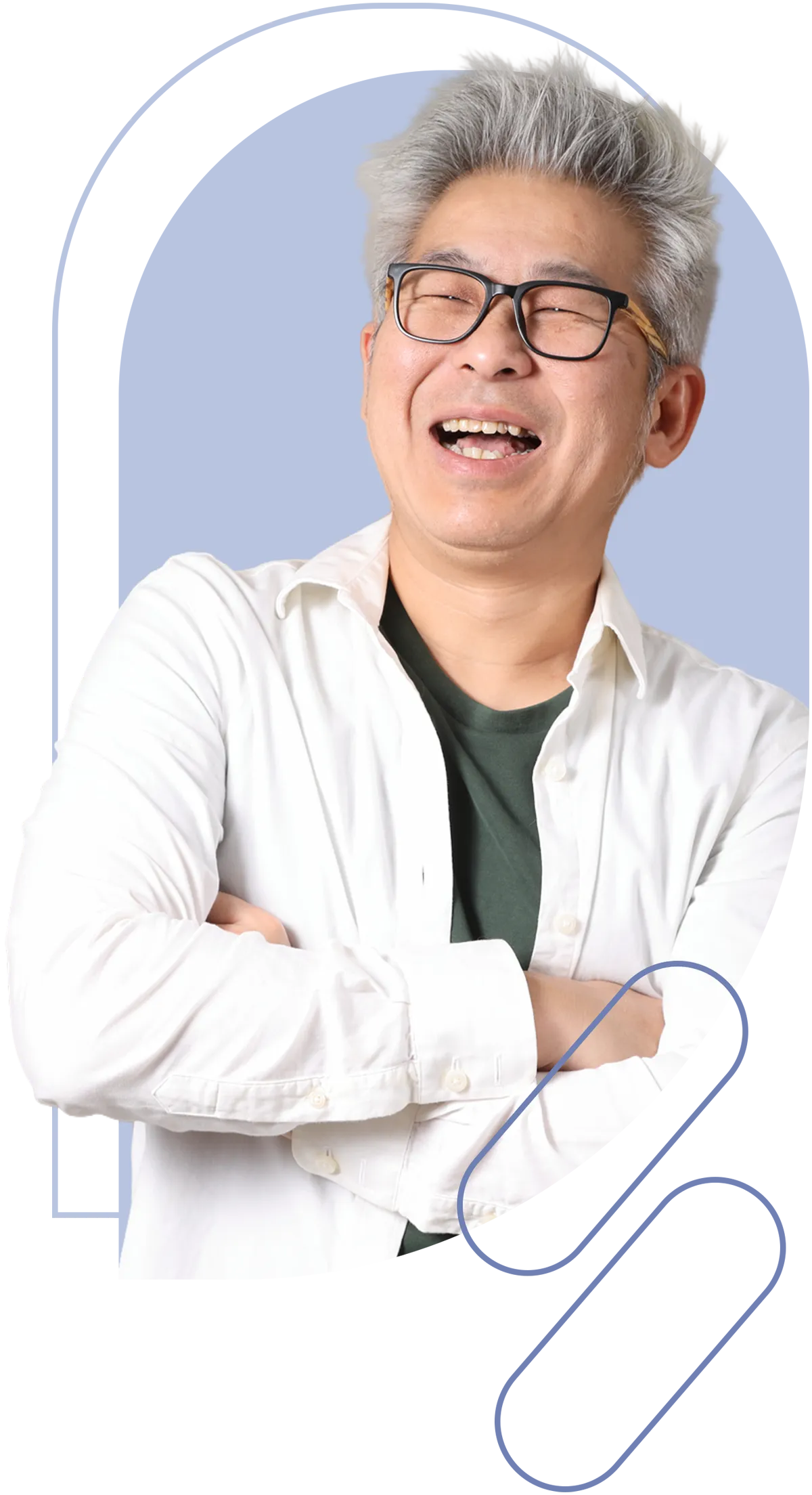 man with gray hair and glasses