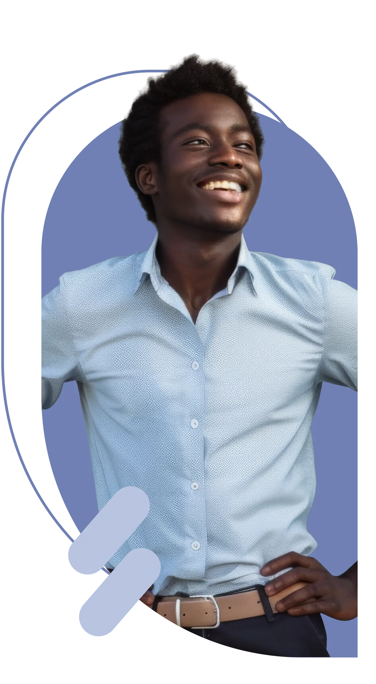 man wearing light-blue shirt