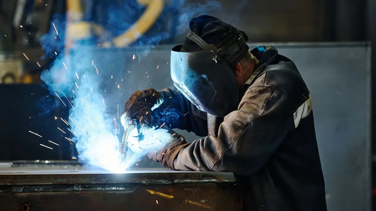 welder in shop